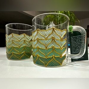 Starbucks mermaid 50 year anniversary glass mugs